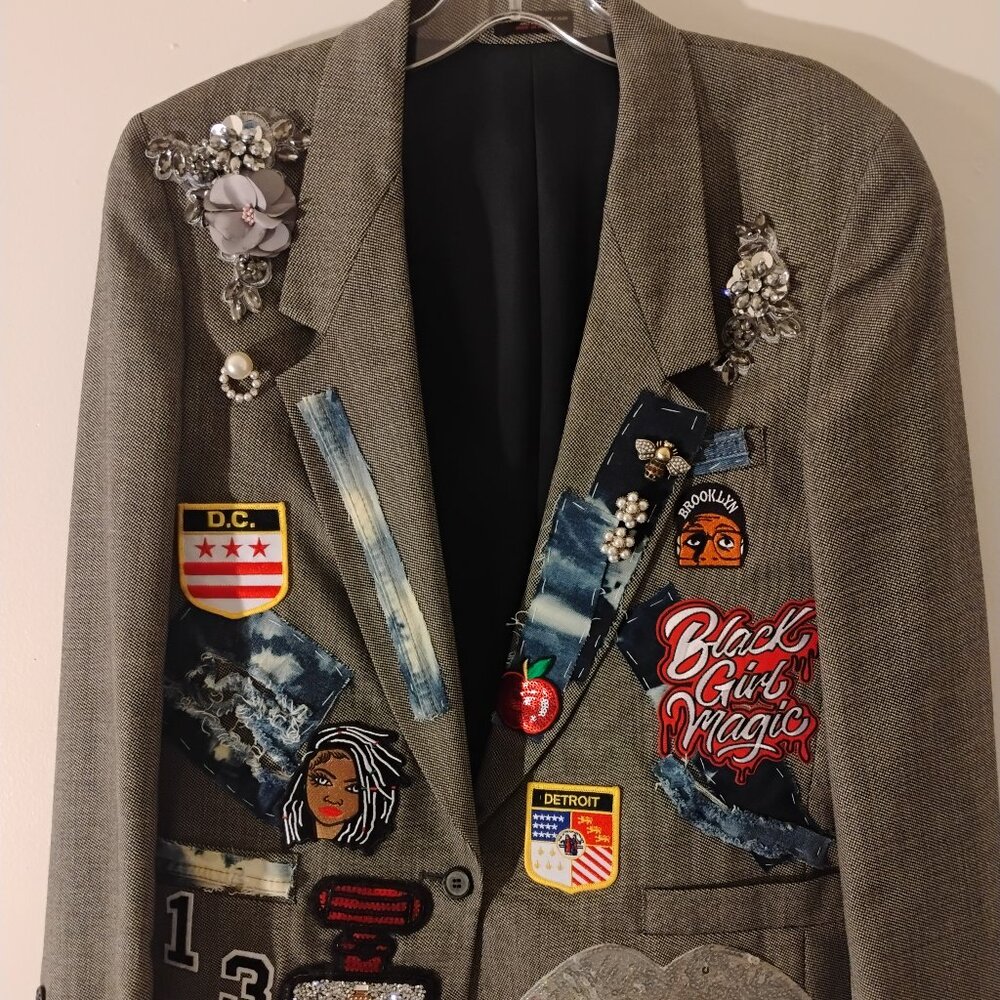 Medium junk blazer - thrifted, dry cleaned and designed!